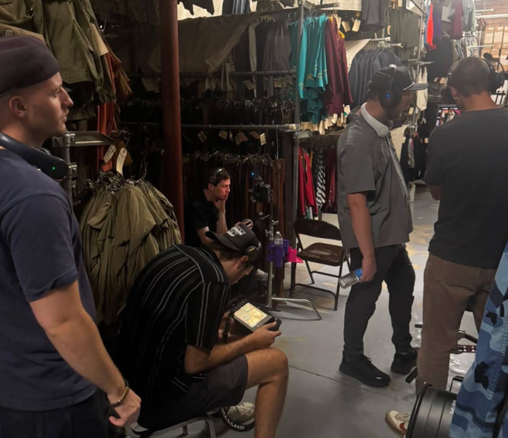Crew in the costume house between takes