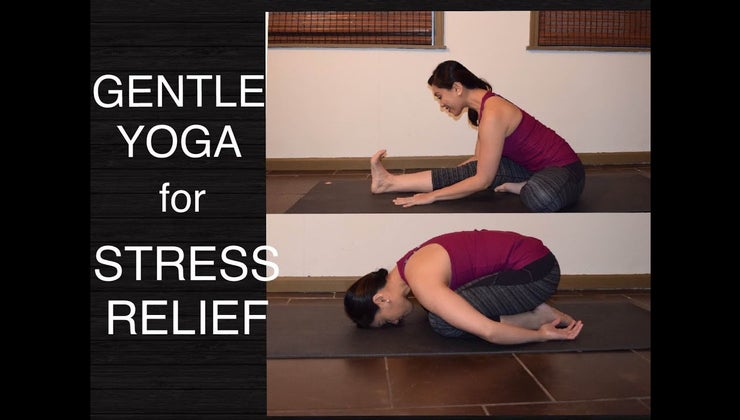 30 Minute Gentle Yoga Flow & Stretch for Stress Relief and | Yoga ...