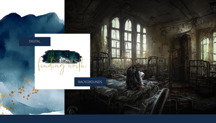 Abandoned Asylum- AI Digital Backgrounds By Candice Compton