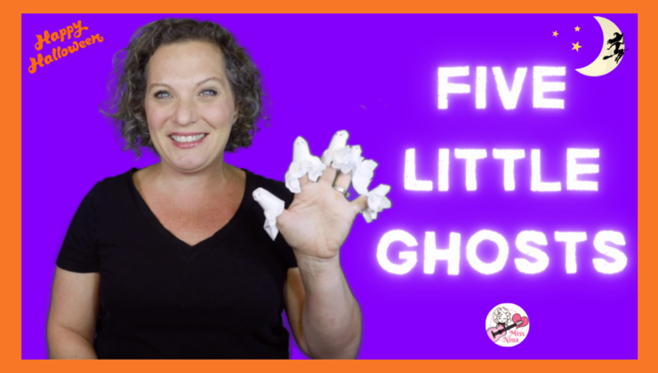 5 Little Ghosts | Halloween Fingerplay | Miss Nina's Pink Guitar Club