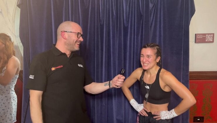 Kim Beltran Speaking With Alex Pszczola After Her Muay Thai Victory On