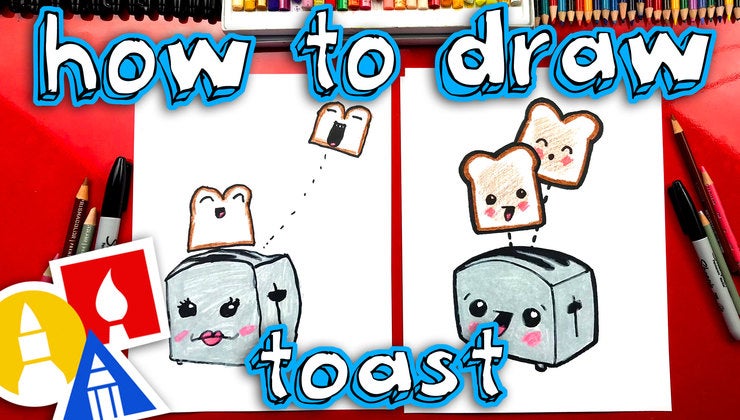 Draw Toast Activity How To Draw Funny Toast With Toaster