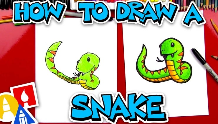 How To Draw A Cartoon Snake | Art For Kids Hub