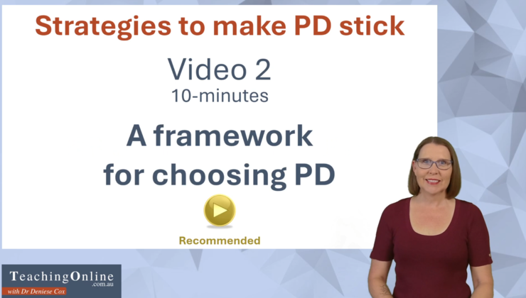 A framework for choosing pd | TeachingOnline.com.au
