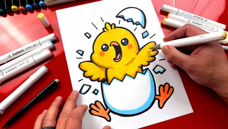 How To Draw A Baby Chicken Exploding Out Of An Egg