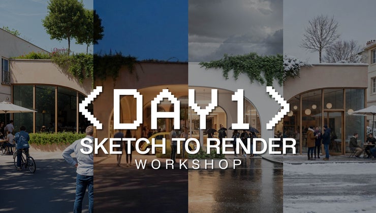 Technology Shop Rendering Archi-Tech Network Workshop | Sketch to Render Day 1: Digital Sketching ...