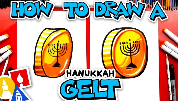 How To Draw A Gelt Chocolate Coin For Hanukkah