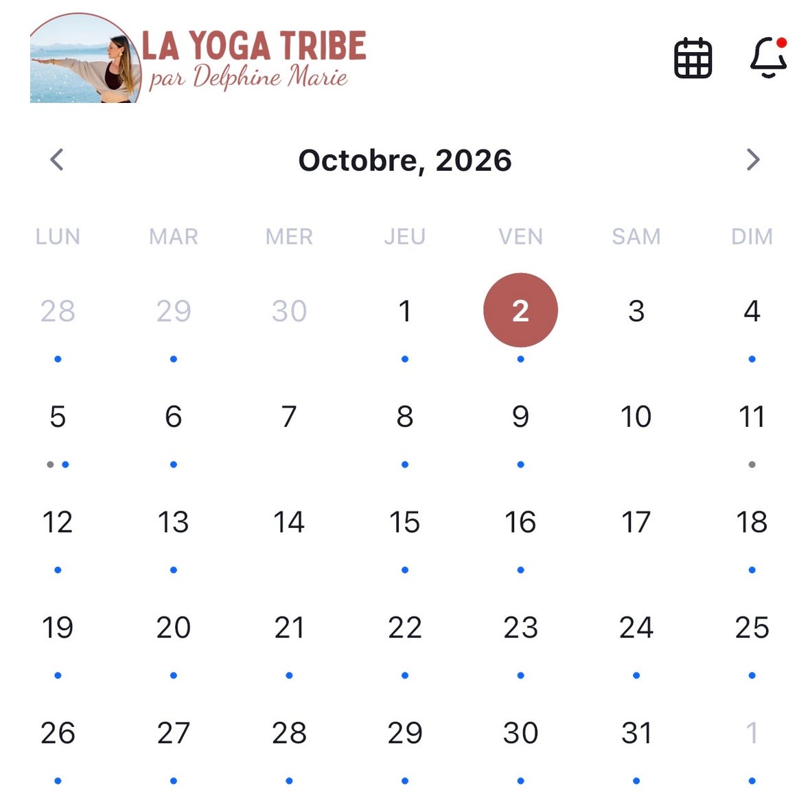 Un programme dans l'appli La Yoga Tribe