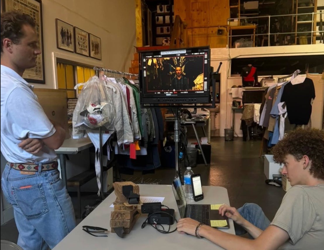 The Ticket-Taker on the monitor at video village