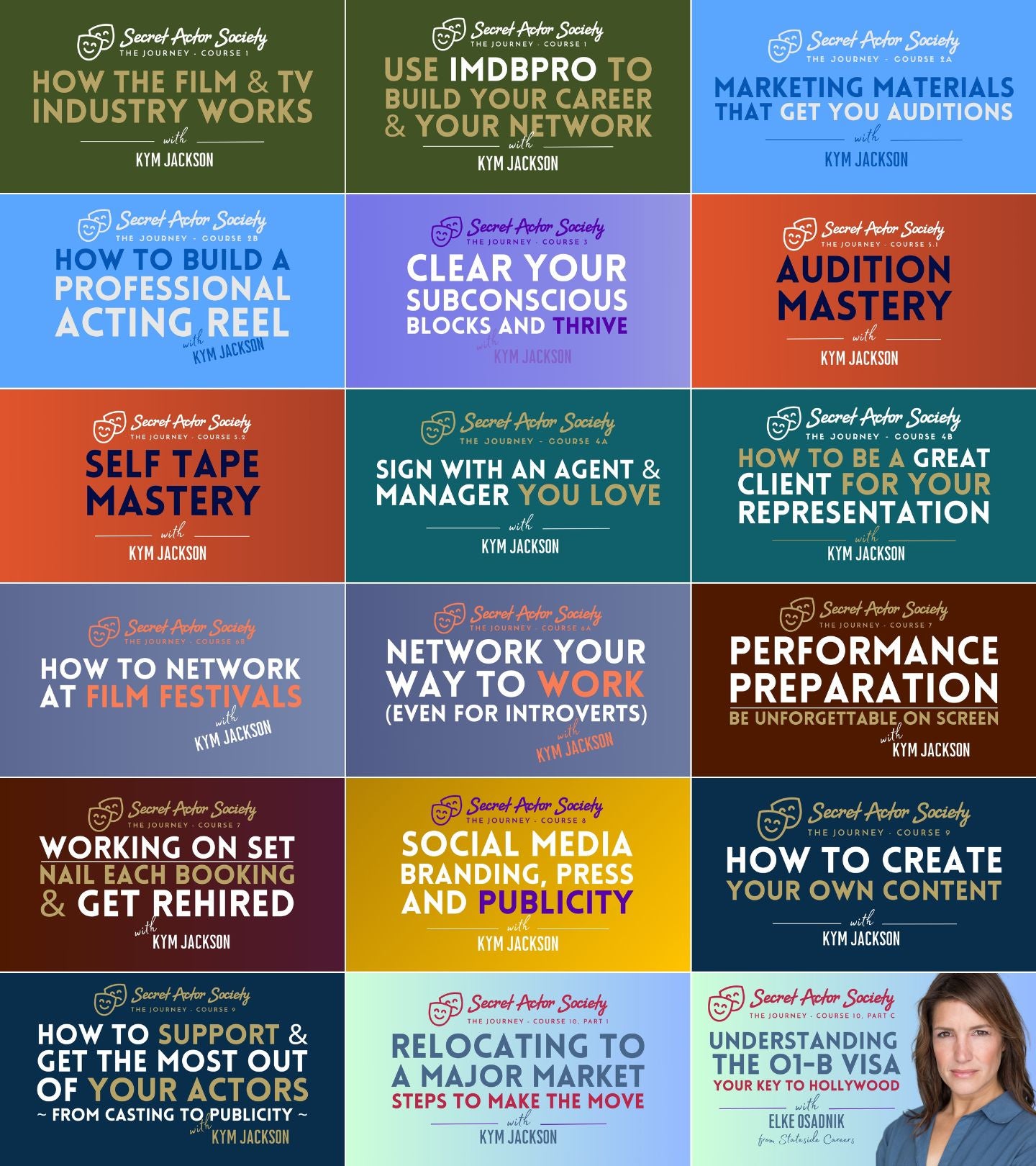 The 18 Secret Actor Society Journey masterclasses