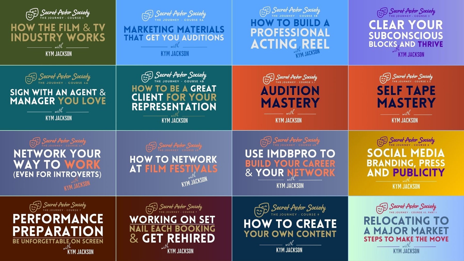 The 16 Secret Actor Society Journey masterclasses