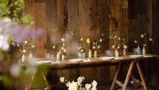 Tablescape of spring flowers