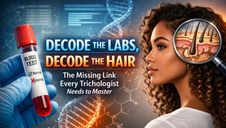 Lab results and hair analysis training showing the connection between bloodwork and hair loss
