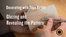Decorating with Tape Resist: Glazing and Revealing the Pattern