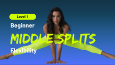 Pole dancer stretching into middle splits to improve flexibility for pole moves.