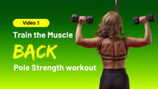 Pole dancer training back muscles to improve strength for choppers and inverts.