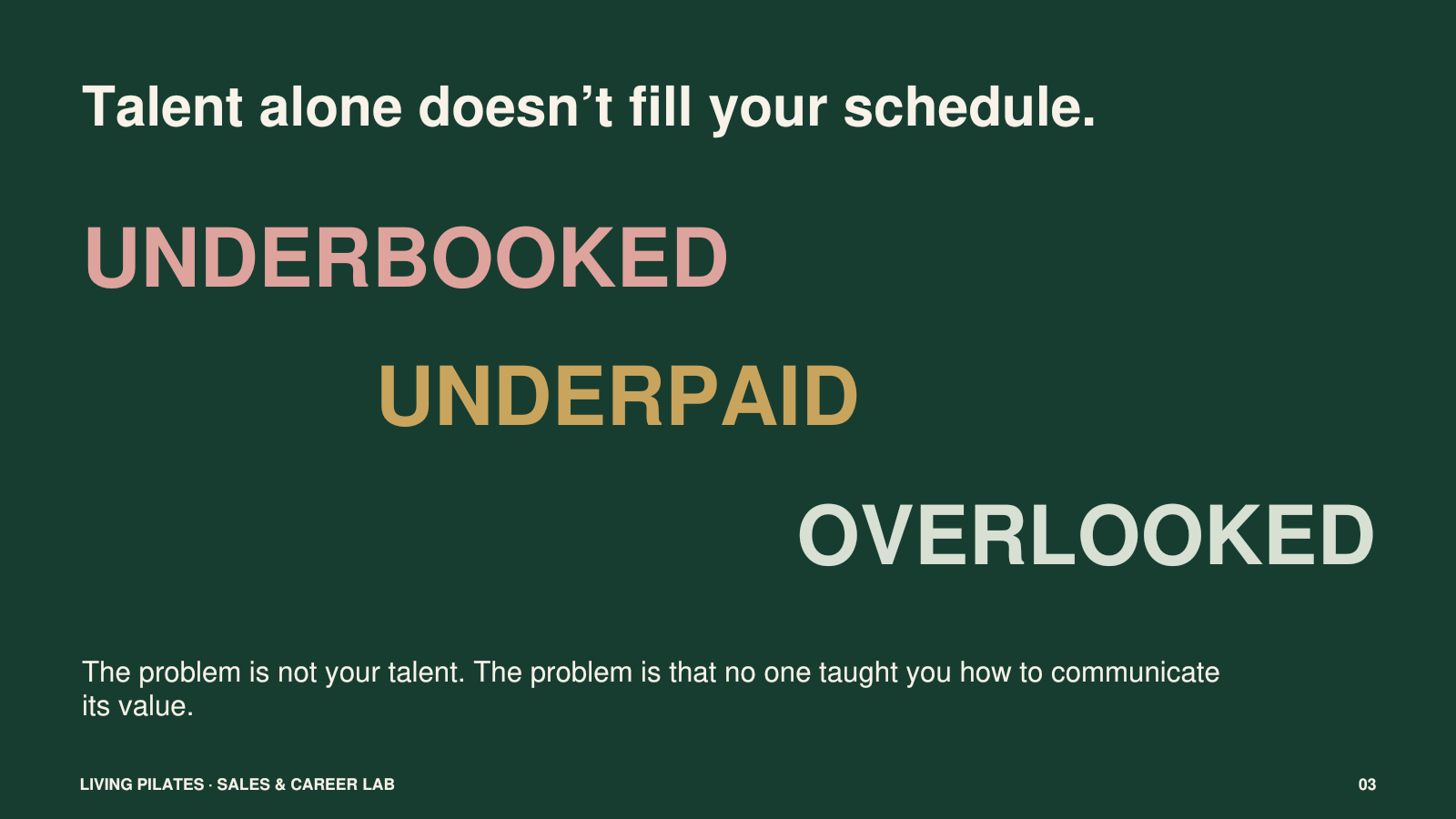BOOKED sales and career lab preview slide