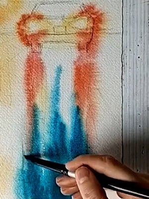 Painting dramatic lighting with negative space