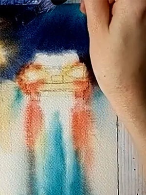 Using lifting and wet techniques for contrast and softness