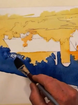 Using negative painting for lighter shapes and finer details