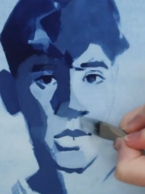 Controlling gouache consistency with water