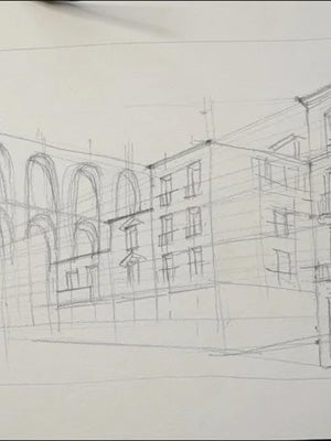 Sketching and inking with balance between detail and spontaneity