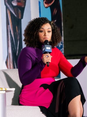 Rachel Rodgers seated on stage, speaking into a microphone during her Ask Rachel session at CultureCon 2026