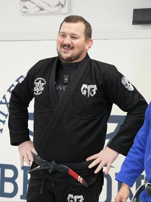 Man in Brazilian Jiu Jitsu Gi