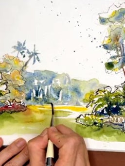 Mixing greens and warm accents for a vibrant landscape palette
