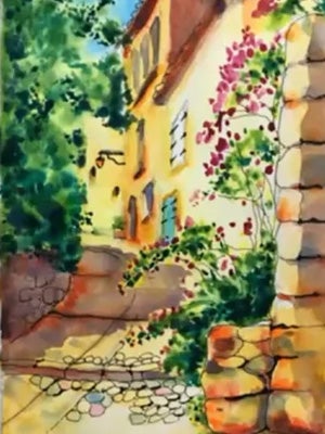 Using line and colour together for a unified composition