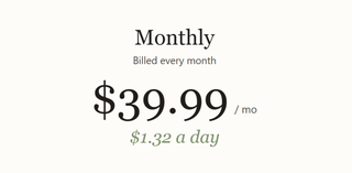 price option <div class="editor-content"><p>Full flexibility. Cancel anytime.</p><p>$27.99 for your first month code: REBUILD</p></div>