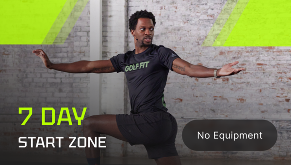 A great place to start.  These no-equipment workouts start you on your Golf Fit journey.   
