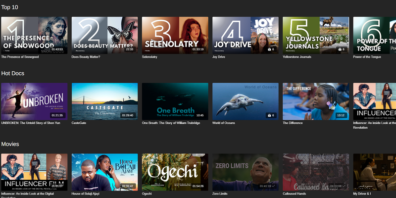 Available for TV platforms and apps