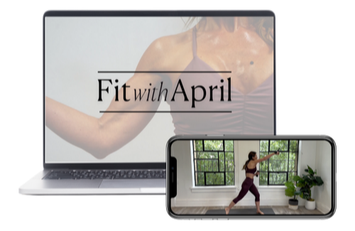 Fit with April on laptop and phone