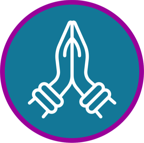 Welcome: hands in prayer