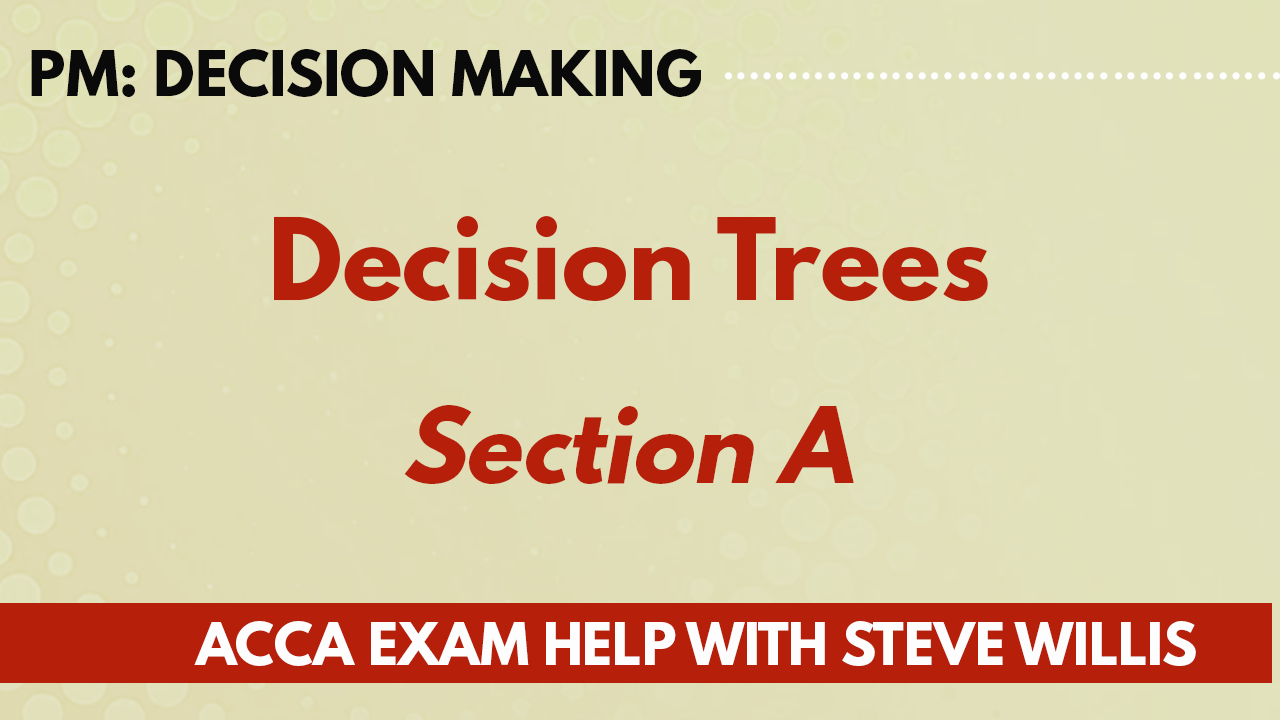 Decision Trees, Question 7 from the 2016 PM Specimen exam ACCA Exam