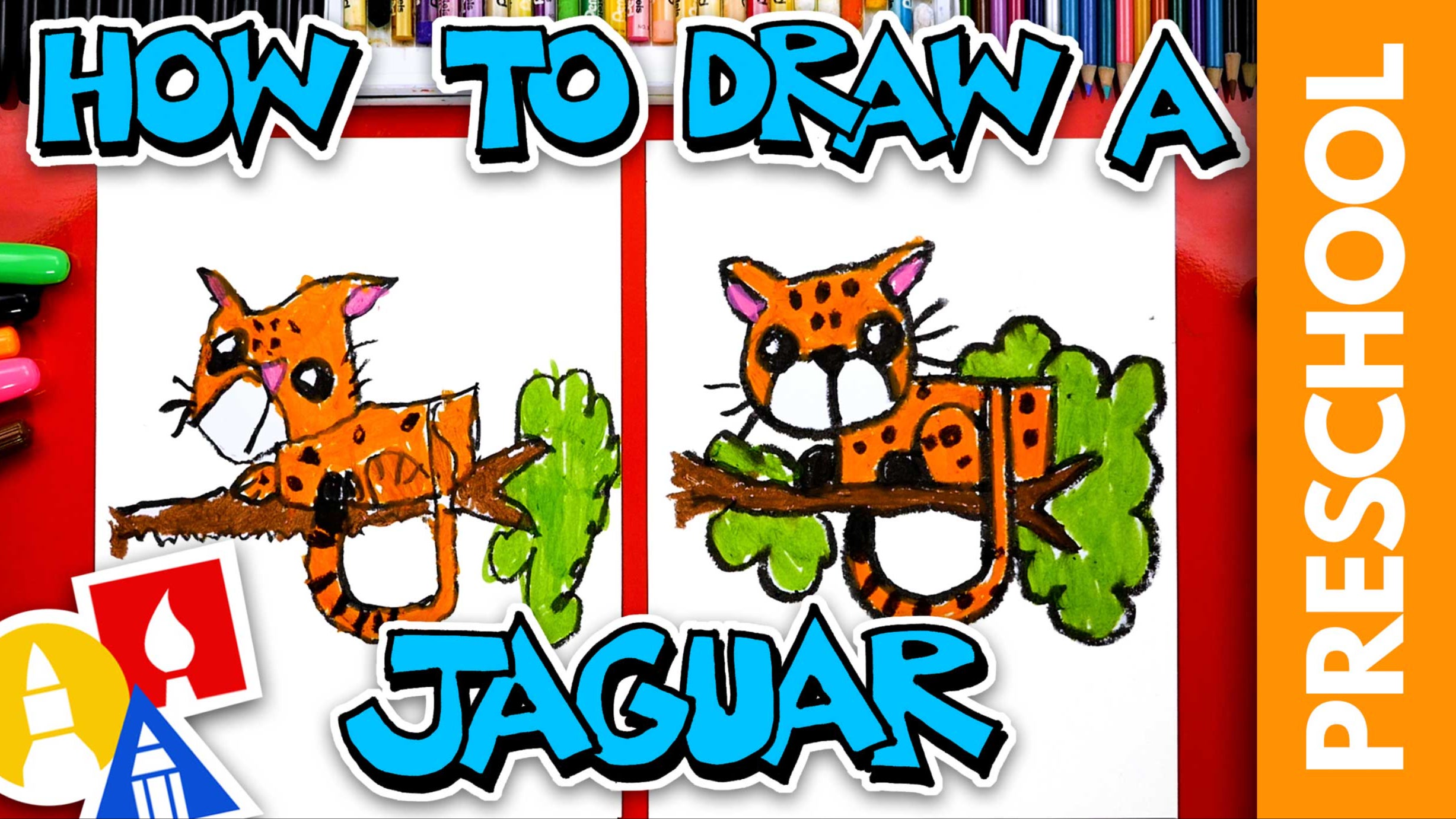 How To Draw A Jaguar Letter J Preschool Art For Kids Hub