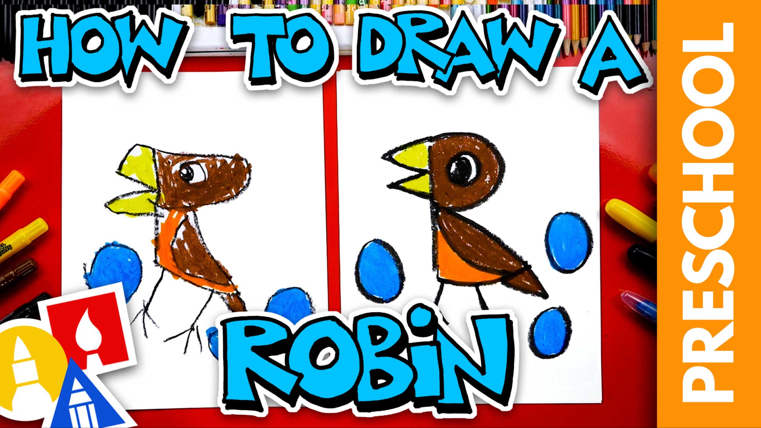 How To Draw A Robin - Letter R - Preschool | Art For Kids Hub