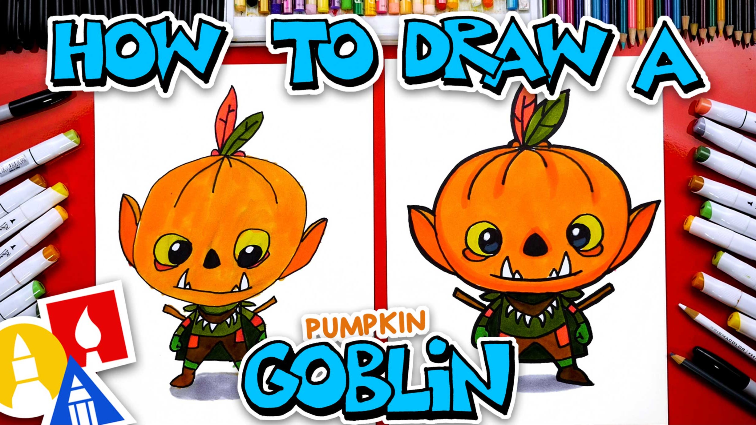 How To Draw A Pumpkin Goblin Art For Kids Hub