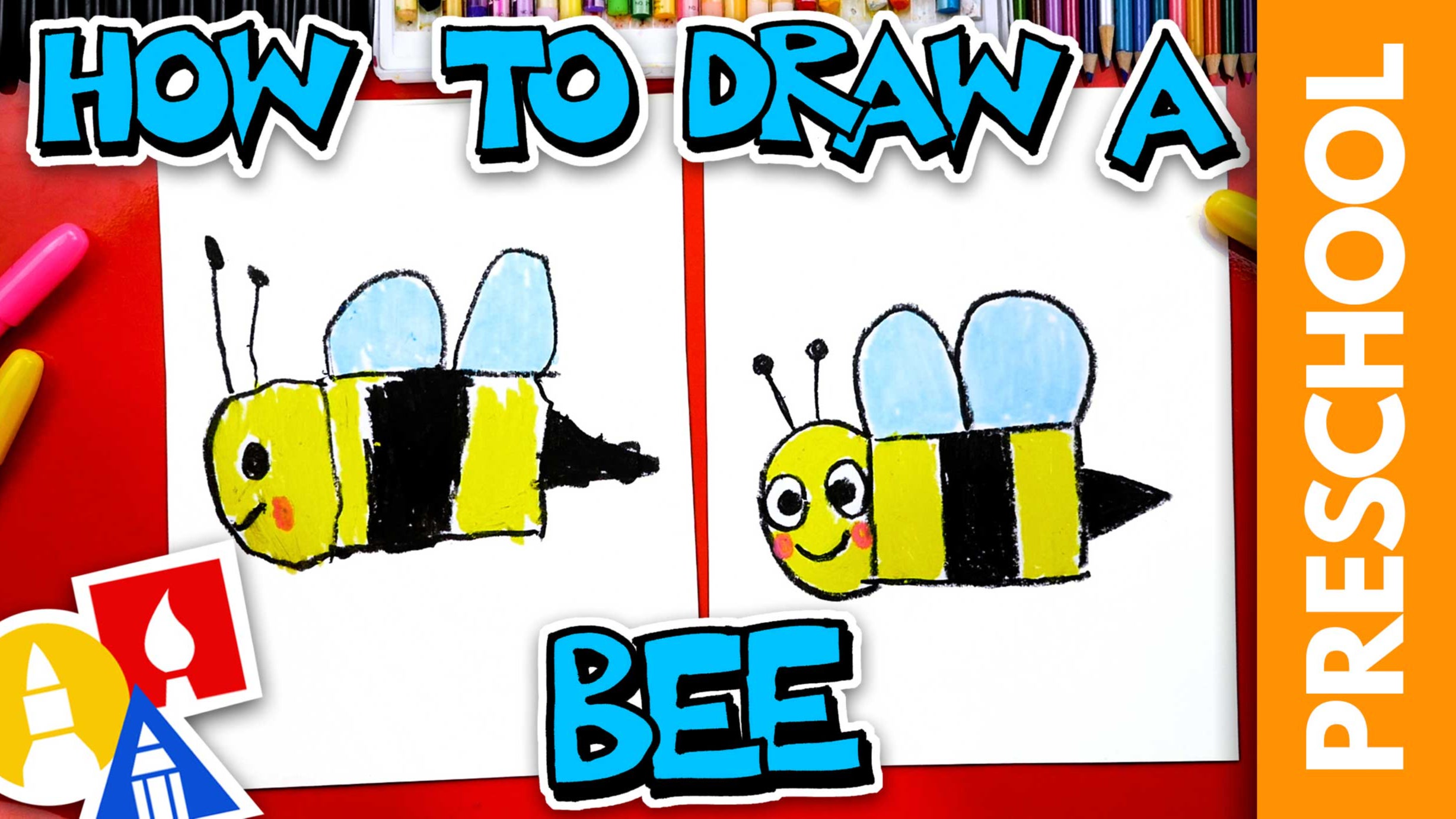 How To Draw A Bee Letter B Preschool Art For Kids Hub