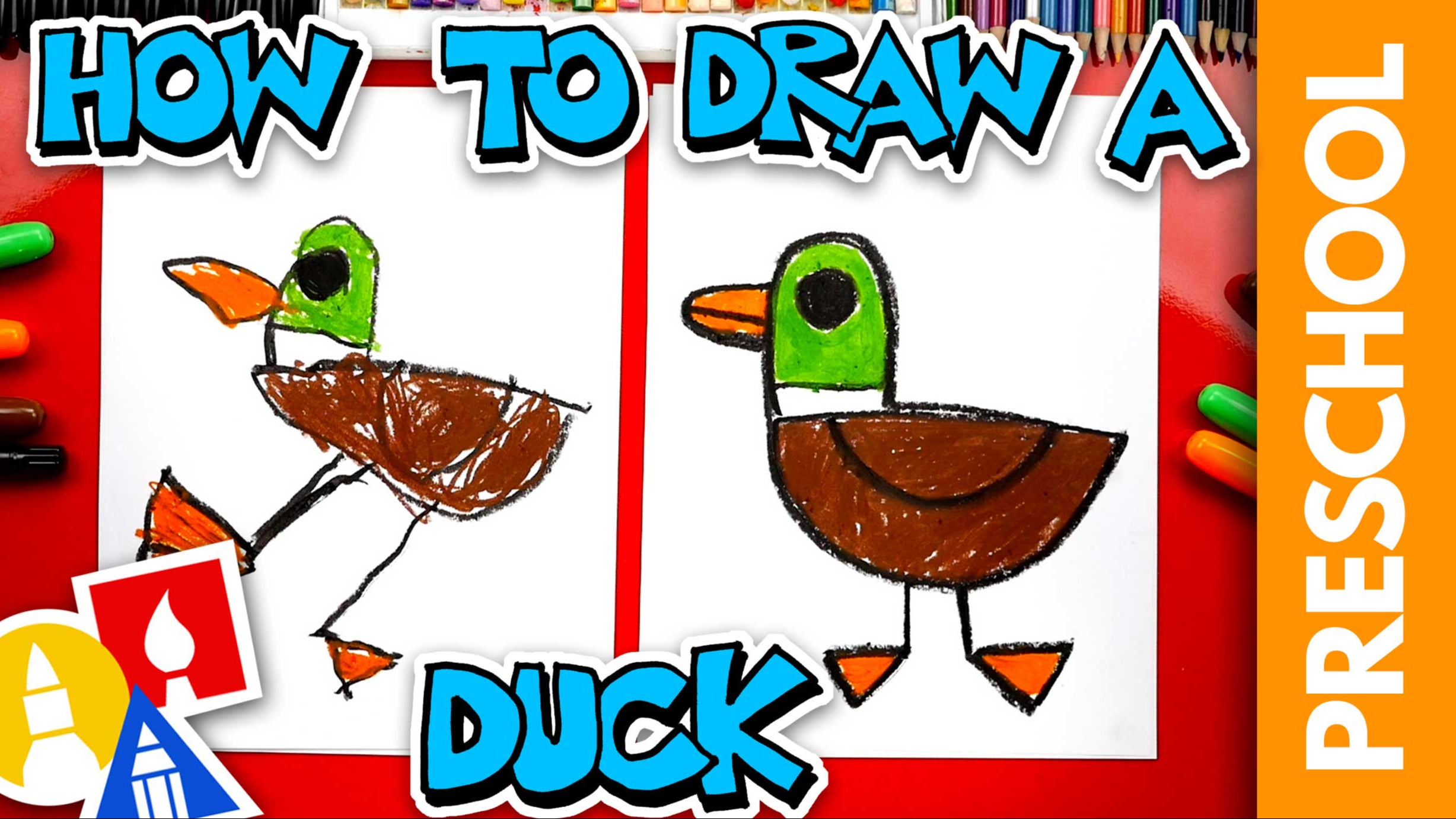 How To Draw A Duck - Preschool | Art For Kids Hub