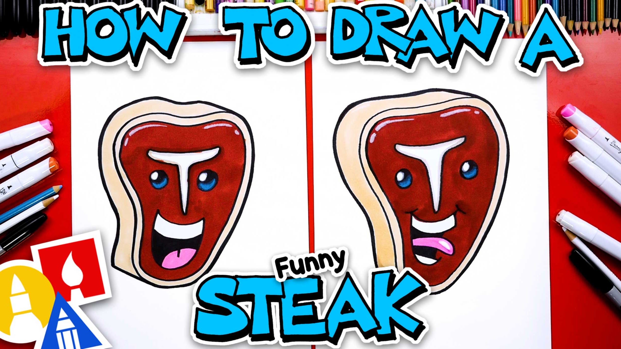 How To Draw A Funny Steak | Art For Kids Hub