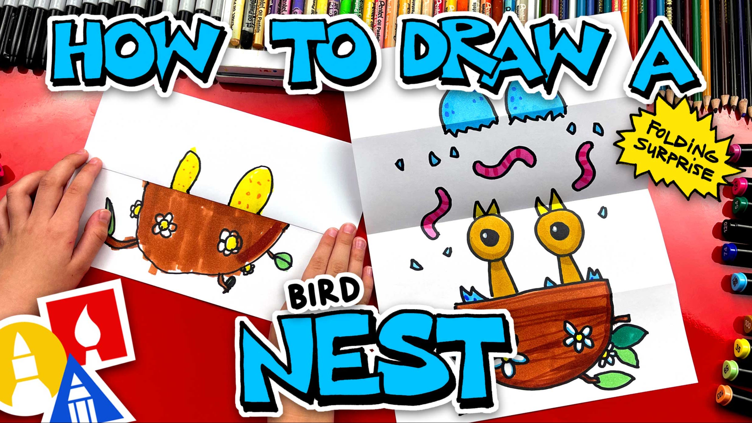 How To Draw A Baby Bird Nest Folding Surprise | Art For Kids Hub