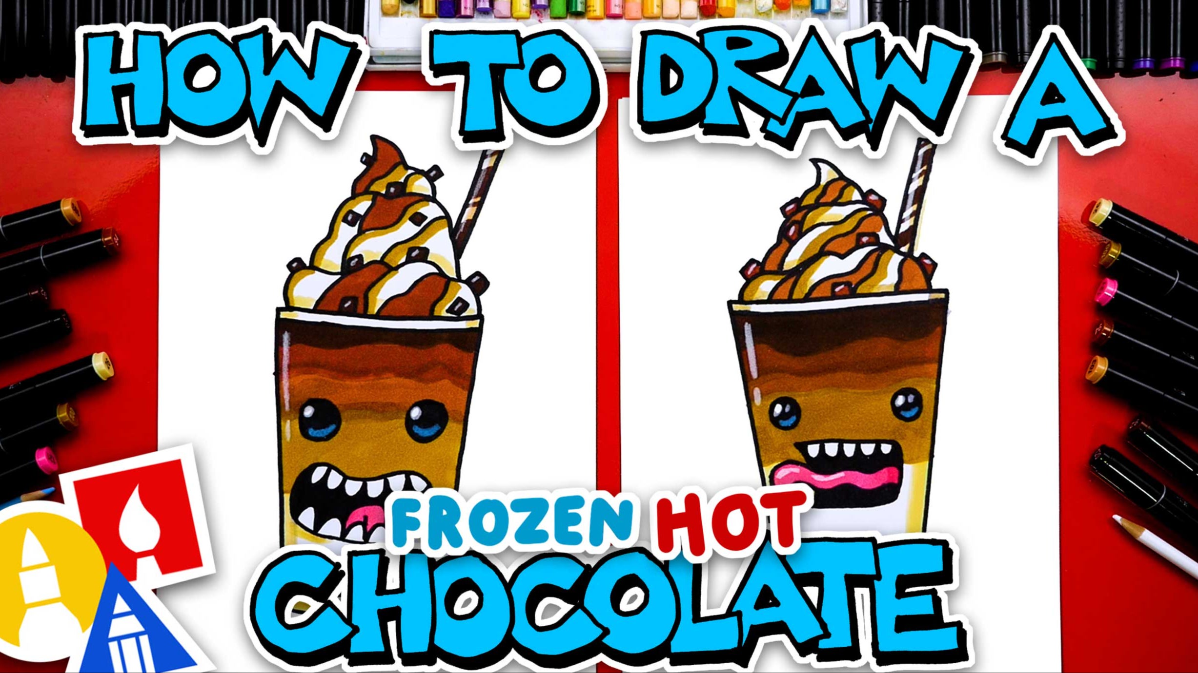 How To Draw A Frozen Hot Chocolate Drink Art For Kids Hub
