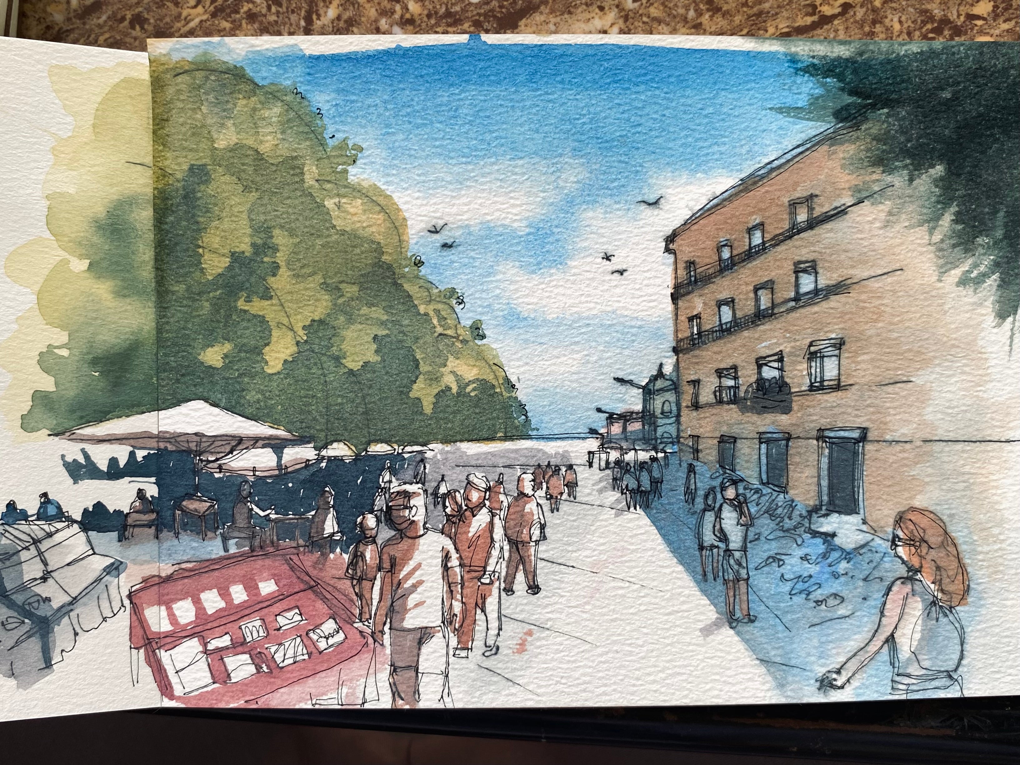 Light and Shadows - Urban Sketching in Watercolour
