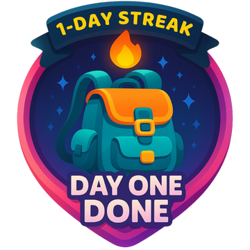 Image for the badge Day One Done.