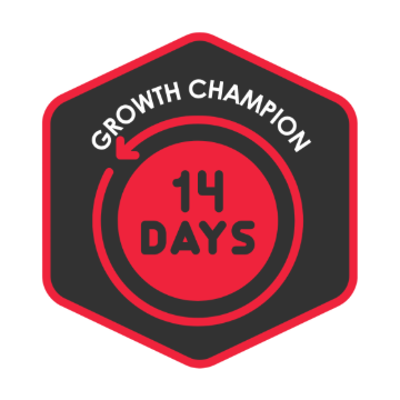 Image for the badge 14-Day Learning Streak | Growth Champion.