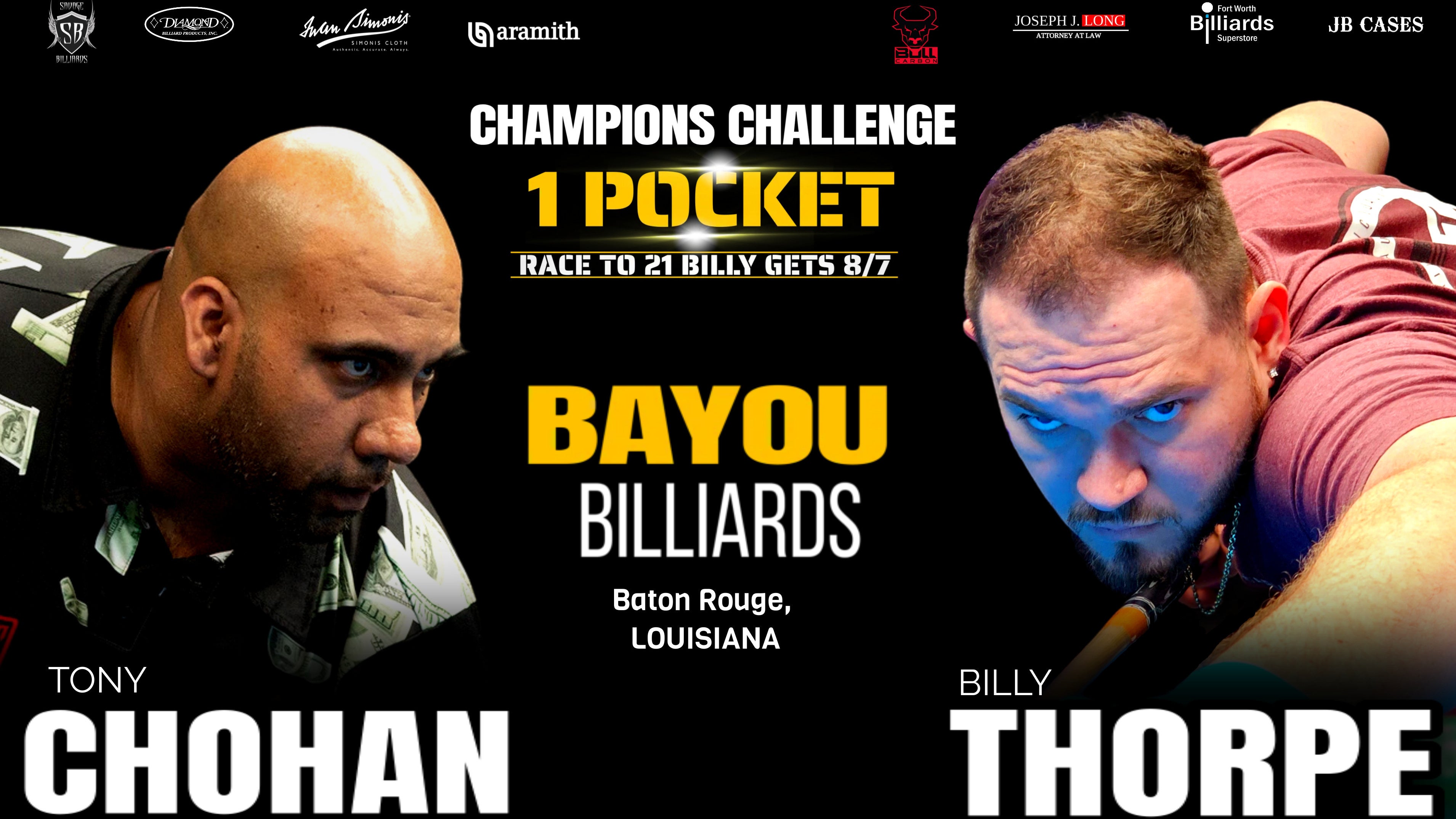 Tony Chohan v Billy Thorpe Champions Challenge One Pocket 2024 Event Pass