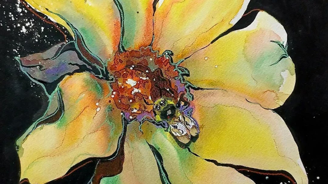 Fresh and High-contrast Florals with Modern Mixed Media