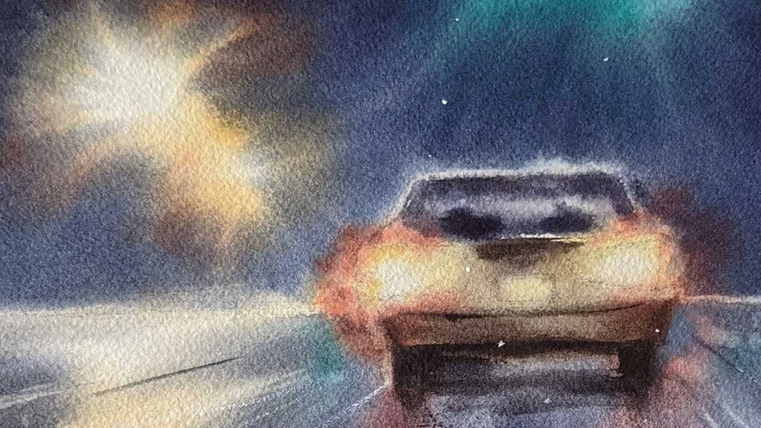 Creating Mood with Watercolour ⁠— A Rainy Street Scene